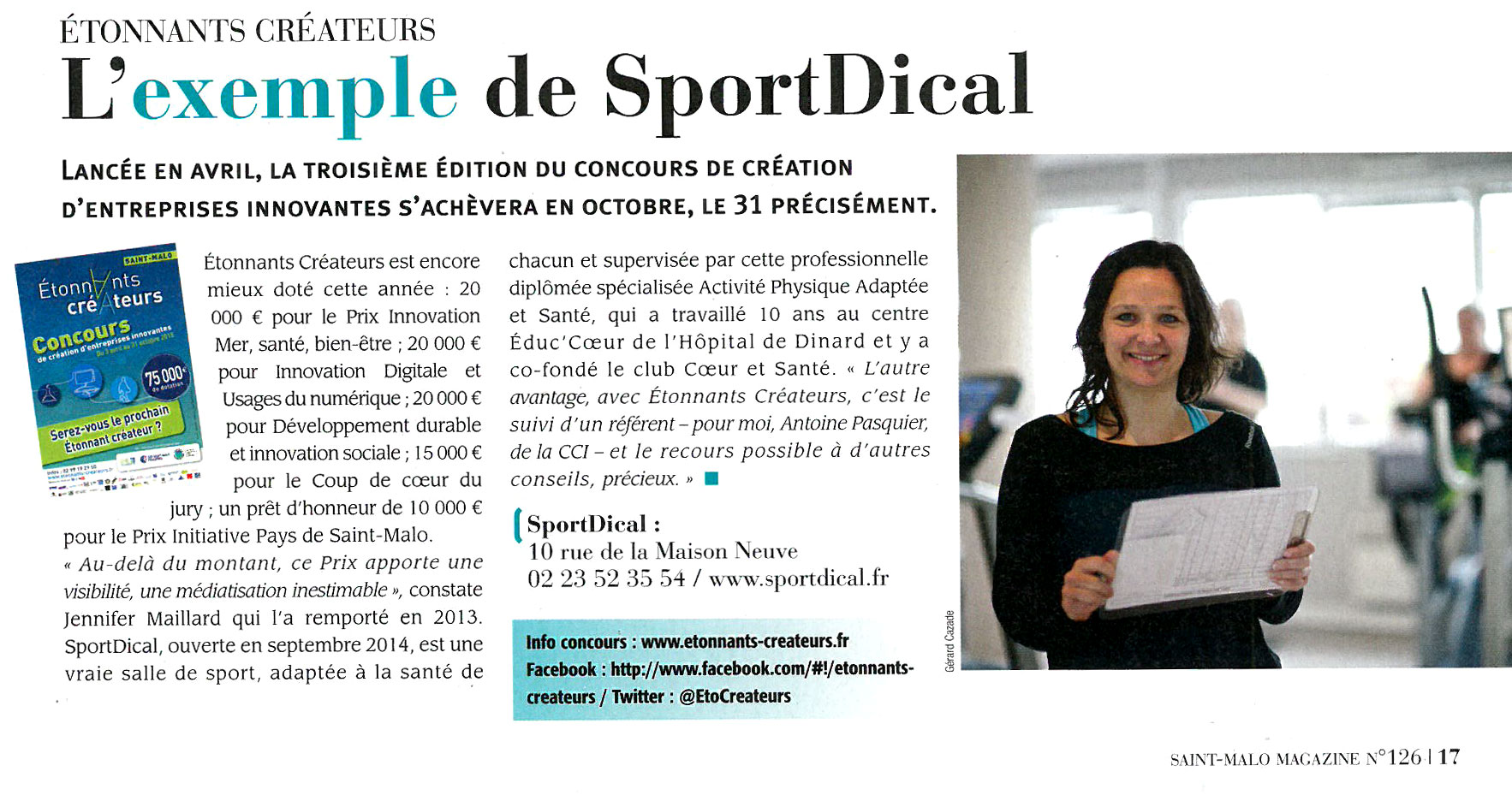 Article de presse Saint-Malo Magazine - SportDical